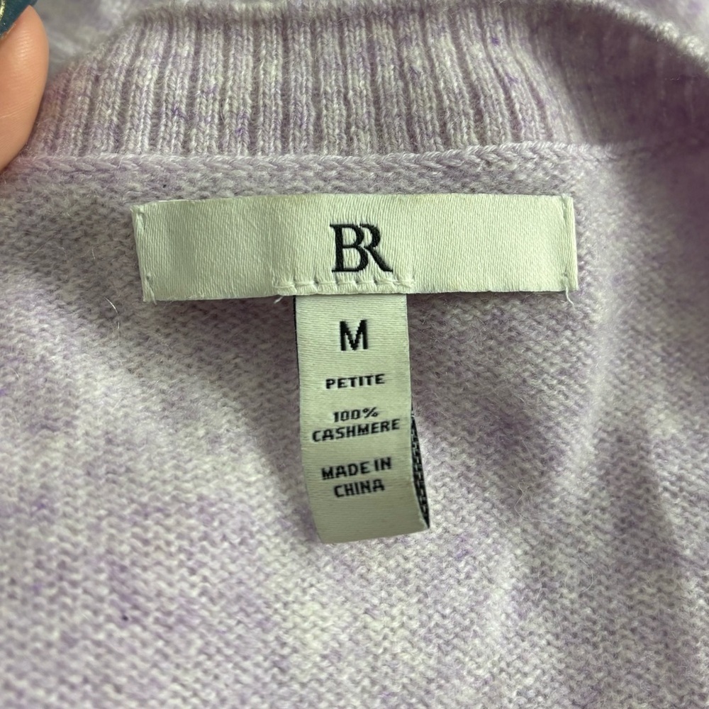 BANANA REPUBLIC Women's V-Neck Sweater - Light Pink 100% CASHMERE - Picture 10 of 13